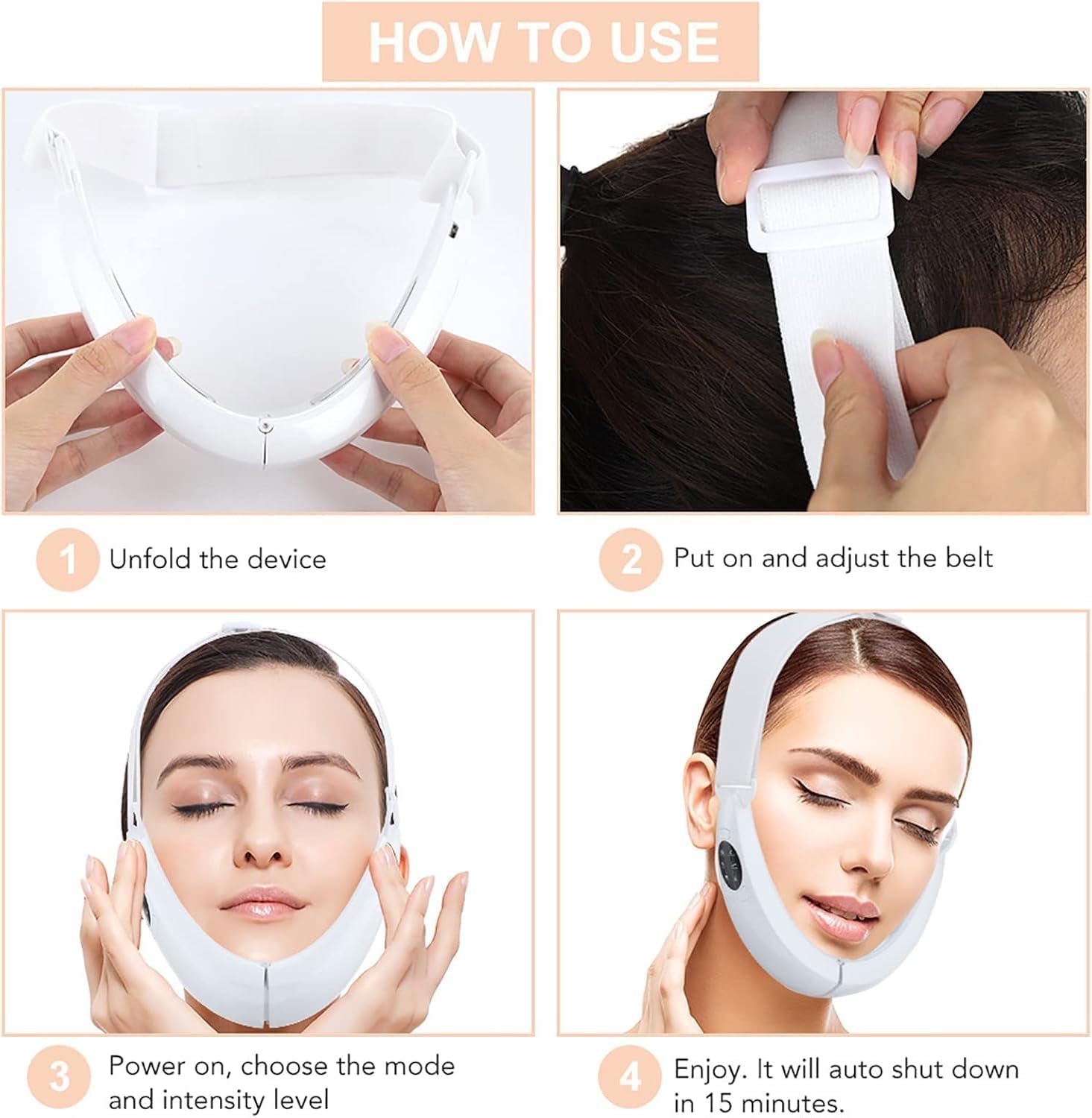 Massaggiatore Modellante V-Face Lifting Del Viso Massaggiatore Riduttore Elettrico Doppio Mento, Intelligente per Il Sollevamento Del Viso Dispositivo